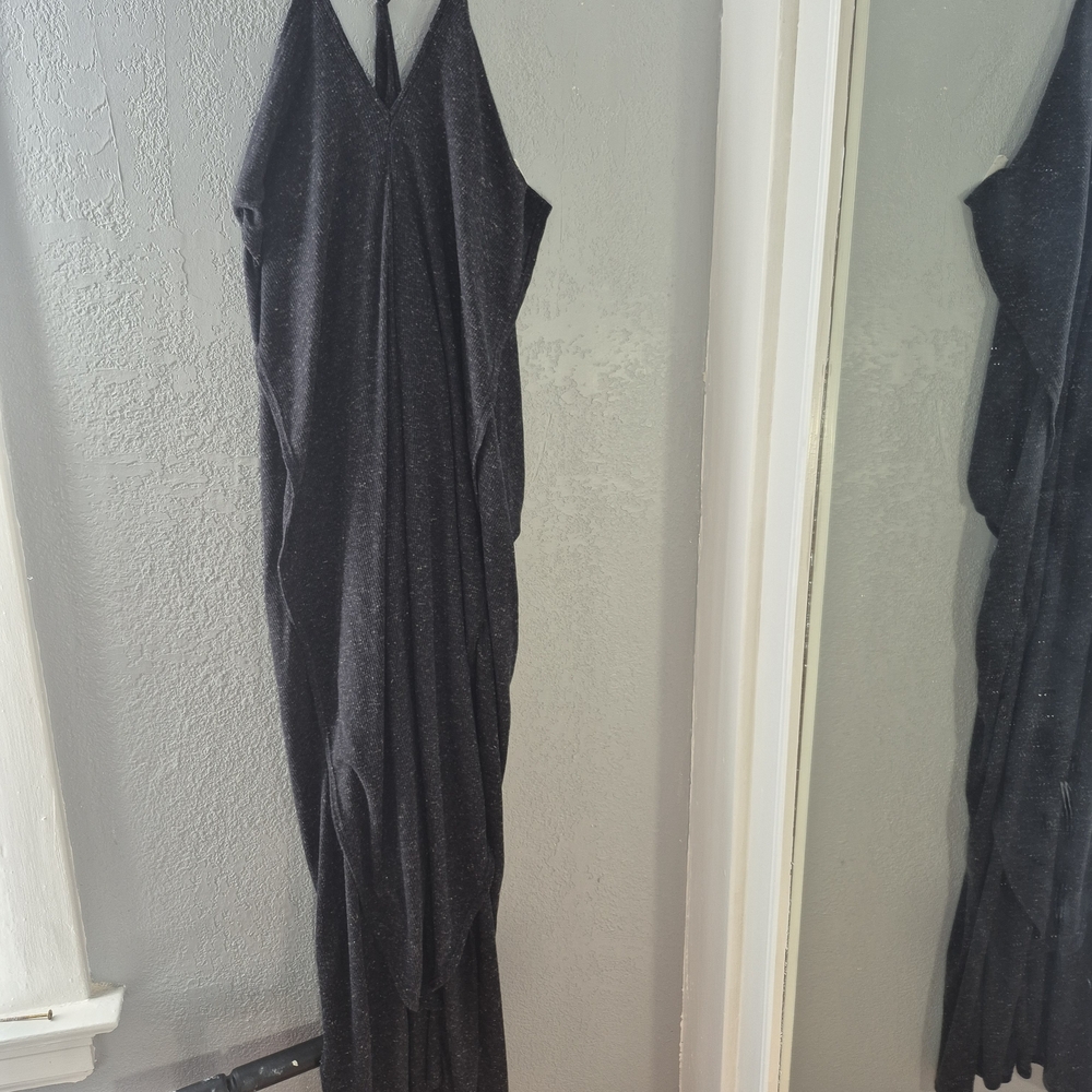 Gray Spaghetti Strap Backless Cocktail Gown